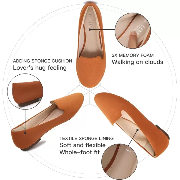 MUSSHOE Flats Shoes Women Comfortable Round Toe Memory Foam Women's Flats