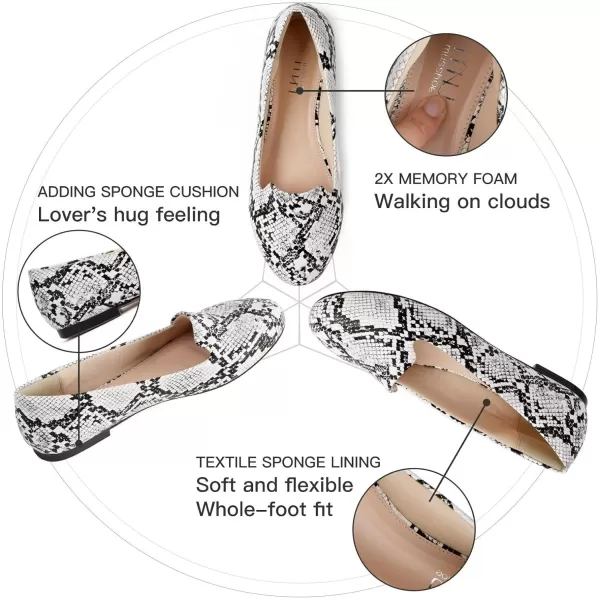 MUSSHOE Flats Shoes Women Comfortable Round Toe Memory Foam Women's Flats