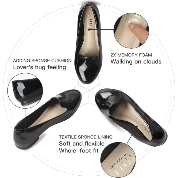 MUSSHOE Flats Shoes Women Comfortable Round Toe Memory Foam Women's Flats