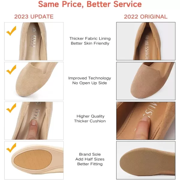 MUSSHOE Flats Shoes Women Comfortable Round Toe Memory Foam Women's Flats