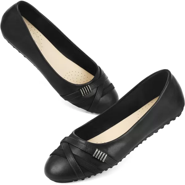 MUSSHOE Flats Shoes Women Dressy Comfortable Slip On Round Toe Womens Flats