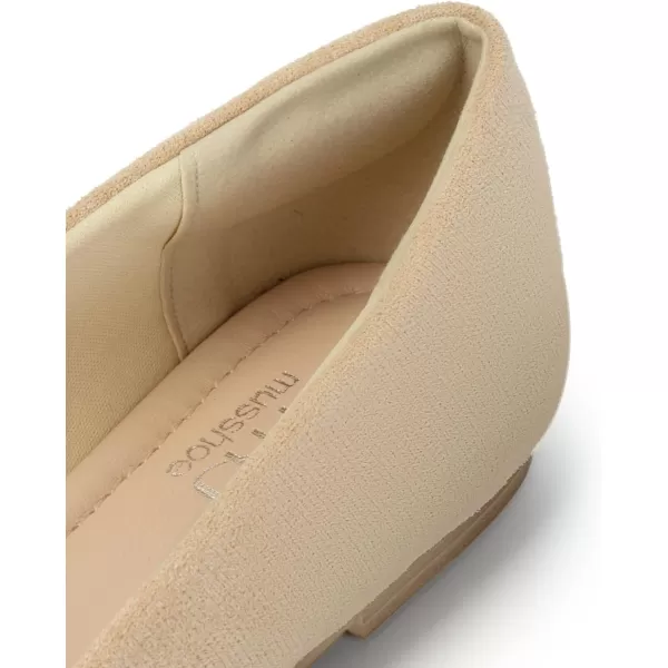 MUSSHOE Flats Shoes Women Dressy Pointed Toe Slip on Microfiber Comfortable Women's Flats Ballet Flats for Women