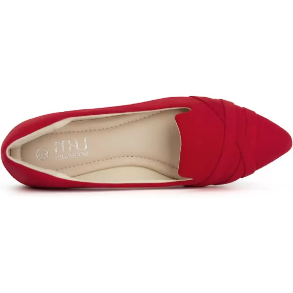 MUSSHOE Flats Shoes Women Dressy Pointed Toe Slip on Microfiber Comfortable Women's Flats Ballet Flats for Women