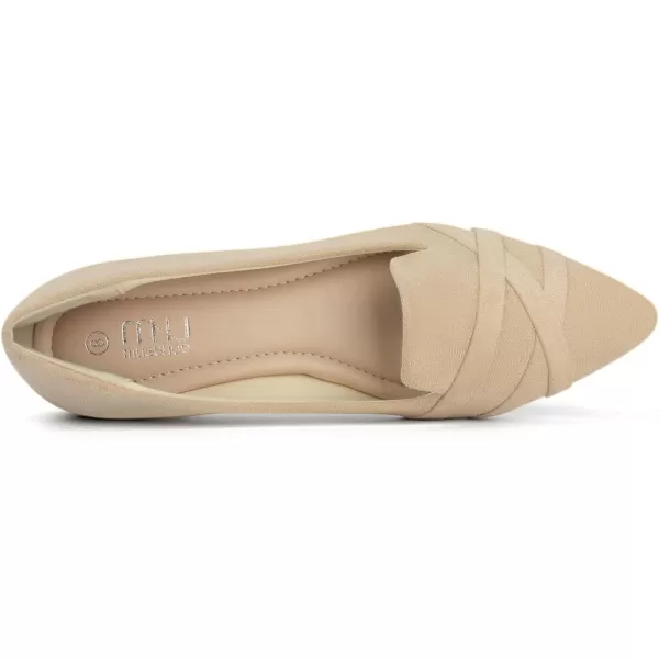 MUSSHOE Flats Shoes Women Dressy Pointed Toe Slip on Microfiber Comfortable Women's Flats Ballet Flats for Women
