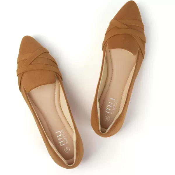 MUSSHOE Flats Shoes Women Dressy Pointed Toe Slip on Microfiber Comfortable Women's Flats Ballet Flats for Women