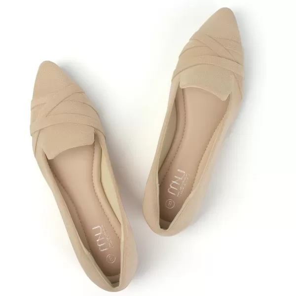 MUSSHOE Flats Shoes Women Dressy Pointed Toe Slip on Microfiber Comfortable Women's Flats Ballet Flats for Women
