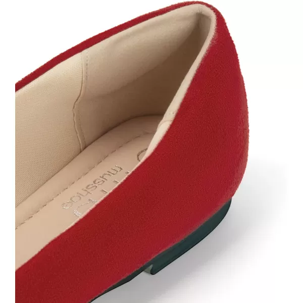 MUSSHOE Flats Shoes Women Dressy Pointed Toe Slip on Microfiber Comfortable Women's Flats Ballet Flats for Women