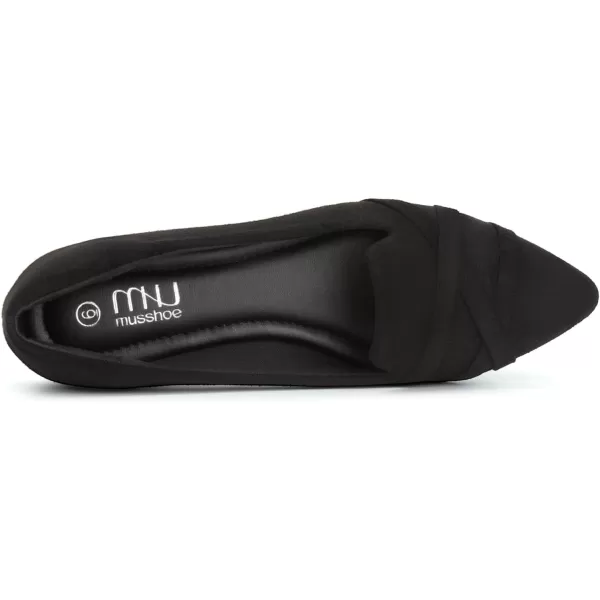 MUSSHOE Flats Shoes Women Dressy Pointed Toe Slip on Microfiber Comfortable Women's Flats Ballet Flats for Women
