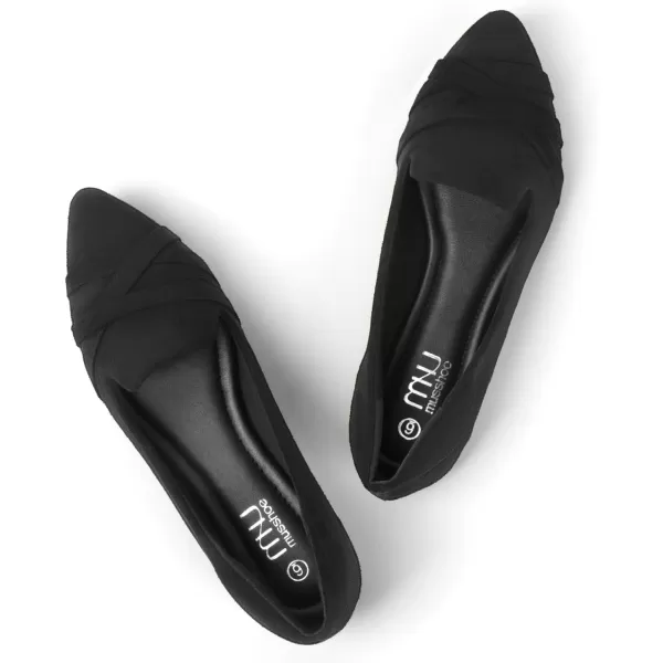 MUSSHOE Flats Shoes Women Dressy Pointed Toe Slip on Microfiber Comfortable Women's Flats Ballet Flats for Women