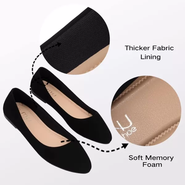 MUSSHOE Flats Shoes Women Pointed Toe Basic Womens Flats