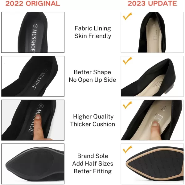 MUSSHOE Flats Shoes Women Pointed Toe Flats for Women Elegant Women's Flats
