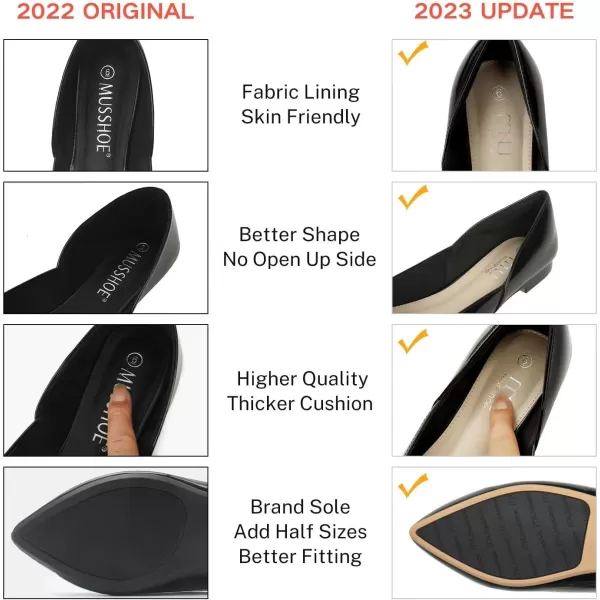MUSSHOE Flats Shoes Women Pointed Toe Flats for Women Elegant Women's Flats