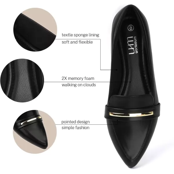 MUSSHOE Flats Shoes Women Pointed Toe Womens Flats Loafers
