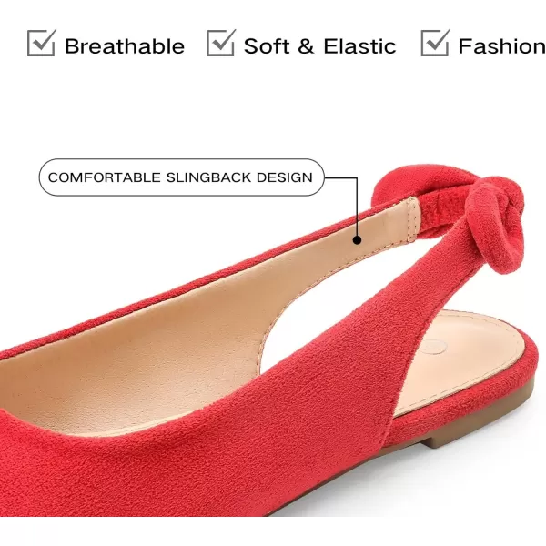 MUSSHOE Flats Shoes Women Slingback Pointed Toe Comfort Womens Flats with Bow