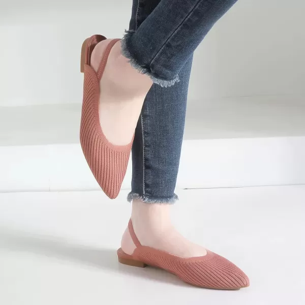 MUSSHOE Flats Shoes Women Slingback Womens Flats Breathable Knit Flats for Women