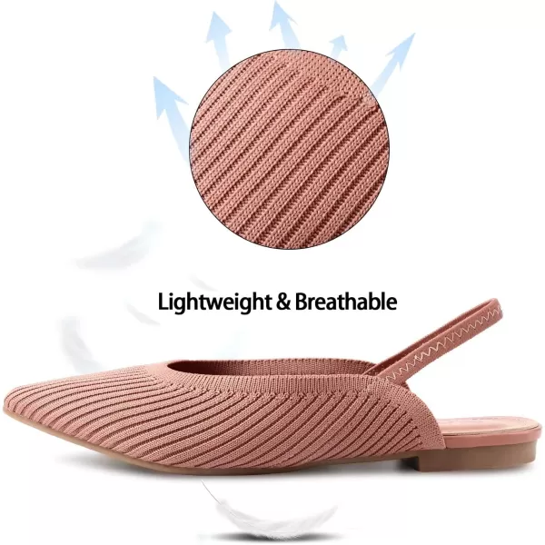 MUSSHOE Flats Shoes Women Slingback Womens Flats Breathable Knit Flats for Women