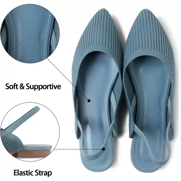 MUSSHOE Flats Shoes Women Slingback Womens Flats Breathable Knit Flats for Women