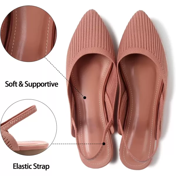 MUSSHOE Flats Shoes Women Slingback Womens Flats Breathable Knit Flats for Women