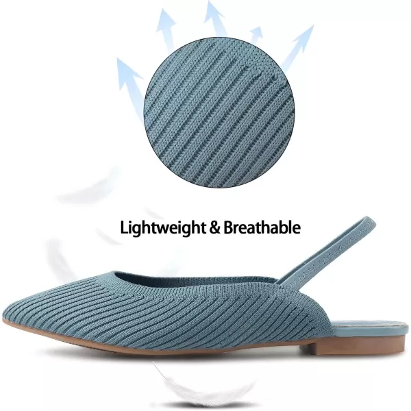 MUSSHOE Flats Shoes Women Slingback Womens Flats Breathable Knit Flats for Women