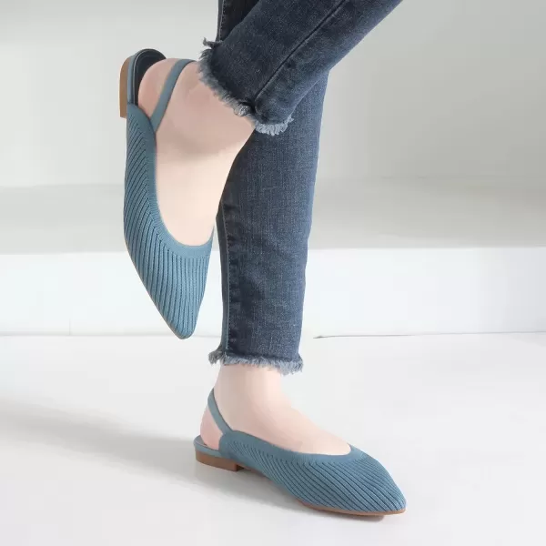 MUSSHOE Flats Shoes Women Slingback Womens Flats Breathable Knit Flats for Women