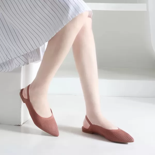 MUSSHOE Flats Shoes Women Slingback Womens Flats Breathable Knit Flats for Women