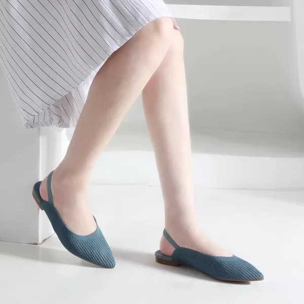 MUSSHOE Flats Shoes Women Slingback Womens Flats Breathable Knit Flats for Women