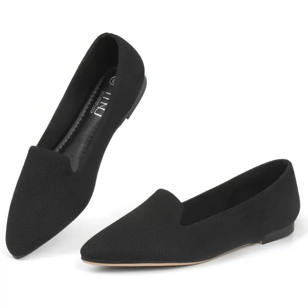 MUSSHOE Flats Shoes for Women Slip on Ballet Flats Dress Shoes Knit Flats Pointed Toe Flat Shoes for Women Comfortable Dressy Women Shoes