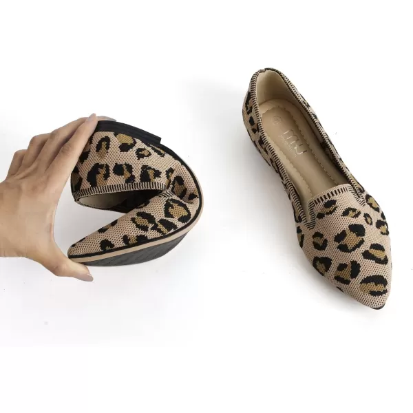 MUSSHOE Flats Shoes for Women Slip on Ballet Flats Dress Shoes Knit Flats Pointed Toe Flat Shoes for Women Comfortable Dressy Women Shoes