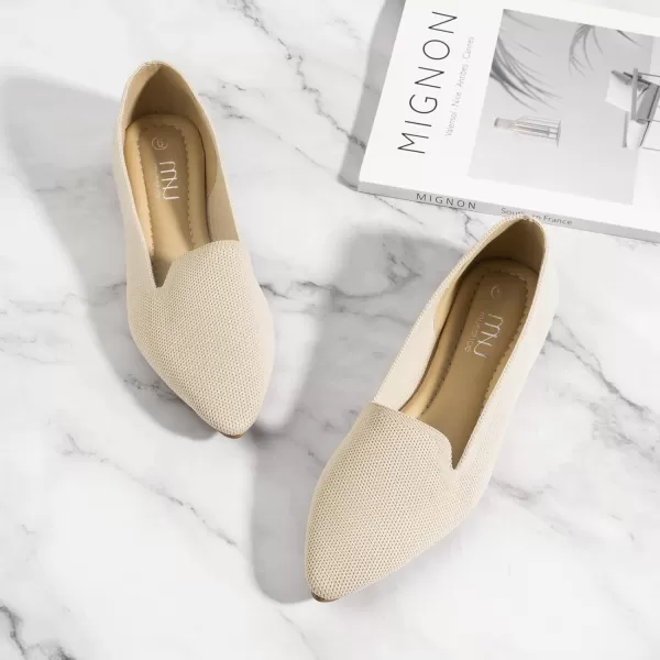 MUSSHOE Flats Shoes for Women Slip on Ballet Flats Dress Shoes Knit Flats Pointed Toe Flat Shoes for Women Comfortable Dressy Women Shoes