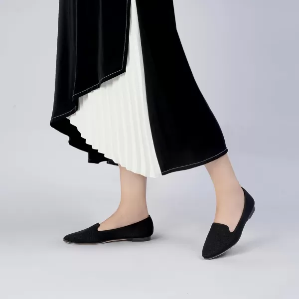 MUSSHOE Flats Shoes for Women Slip on Ballet Flats Dress Shoes Knit Flats Pointed Toe Flat Shoes for Women Comfortable Dressy Women Shoes