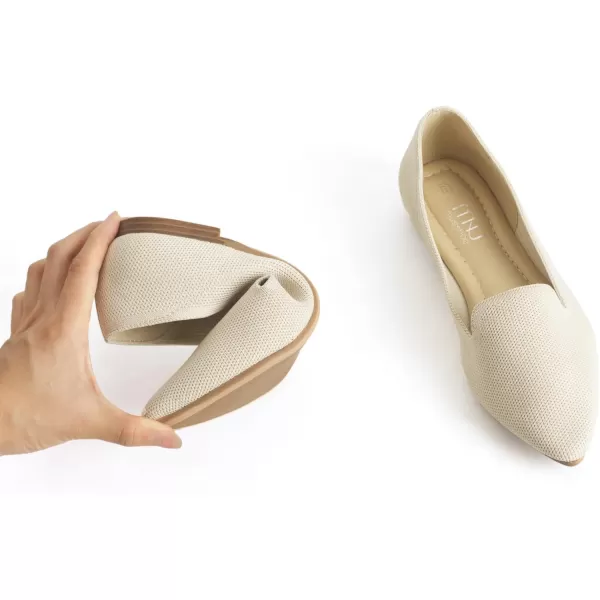MUSSHOE Flats Shoes for Women Slip on Ballet Flats Dress Shoes Knit Flats Pointed Toe Flat Shoes for Women Comfortable Dressy Women Shoes