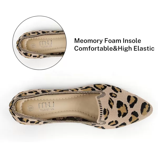MUSSHOE Flats Shoes for Women Slip on Ballet Flats Dress Shoes Knit Flats Pointed Toe Flat Shoes for Women Comfortable Dressy Women Shoes