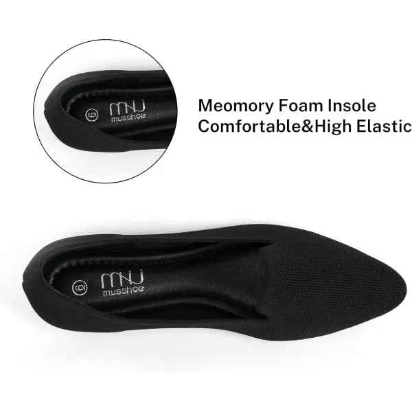MUSSHOE Flats Shoes for Women Slip on Ballet Flats Dress Shoes Knit Flats Pointed Toe Flat Shoes for Women Comfortable Dressy Women Shoes