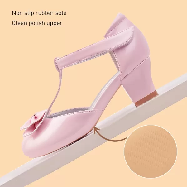 MUSSHOE Girls little/Toddle low heel dress shoes Flower Girl Sandals for Party Wedding