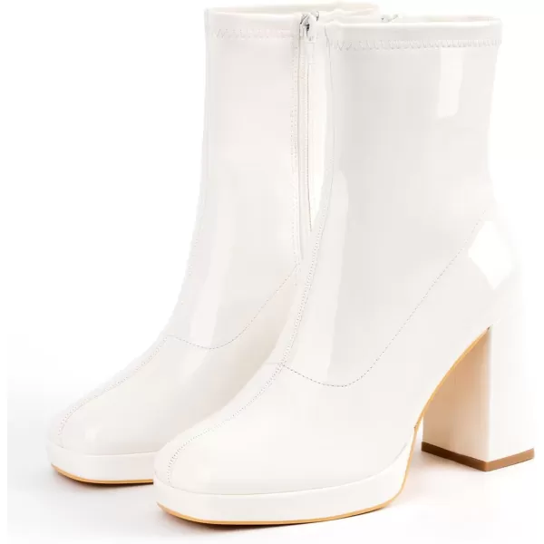 MUSSHOE Gogo Boots Ankle Boots For Women Comfortable Square Toe High Chunky Heel Platform Boots Women's Ankle Boots &amp; Booties Shoes