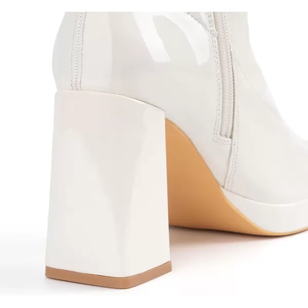 MUSSHOE Gogo Boots Ankle Boots For Women Comfortable Square Toe High Chunky Heel Platform Boots Women's Ankle Boots &amp; Booties Shoes