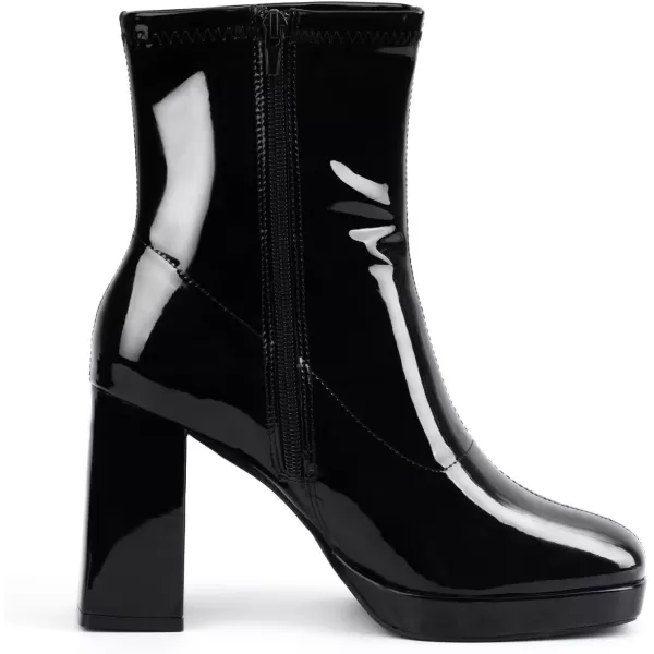 MUSSHOE Gogo Boots Ankle Boots For Women Comfortable Square Toe High Chunky Heel Platform Boots Women's Ankle Boots &amp; Booties Shoes