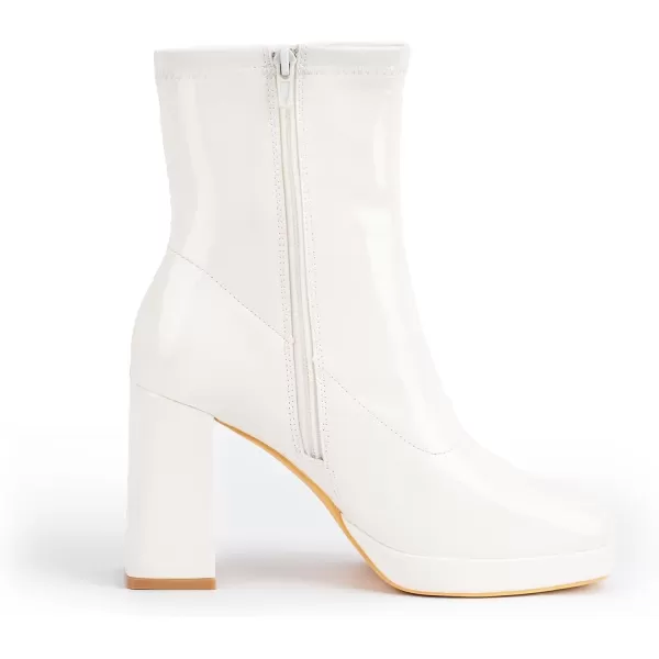MUSSHOE Gogo Boots Ankle Boots For Women Comfortable Square Toe High Chunky Heel Platform Boots Women's Ankle Boots &amp; Booties Shoes
