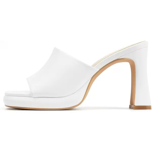 MUSSHOE High Platform Sandals for Women Square Toe Chunky Heel Block Heeled Sandals Slip On Open Toe Comfortable Sandals