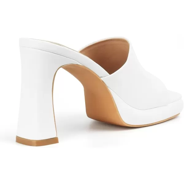 MUSSHOE High Platform Sandals for Women Square Toe Chunky Heel Block Heeled Sandals Slip On Open Toe Comfortable Sandals