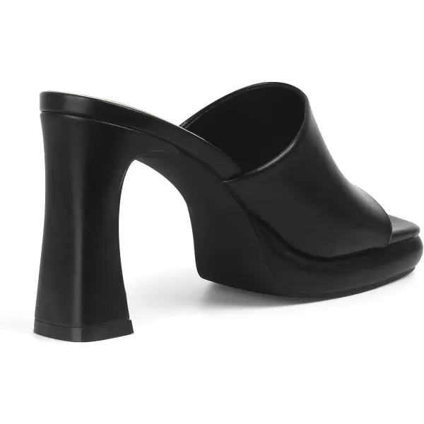 MUSSHOE High Platform Sandals for Women Square Toe Chunky Heel Block Heeled Sandals Slip On Open Toe Comfortable Sandals