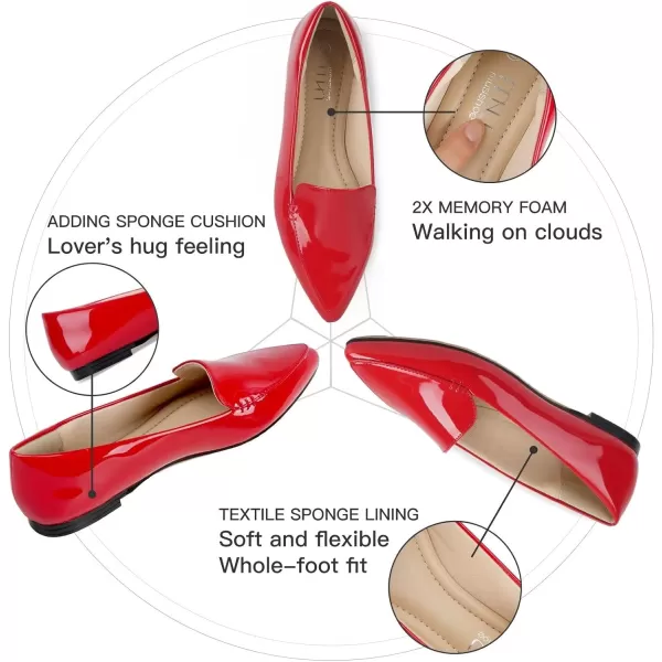 MUSSHOE Loafers for Women Comfortable Pointed Toe Memory Foam Women's Loafers