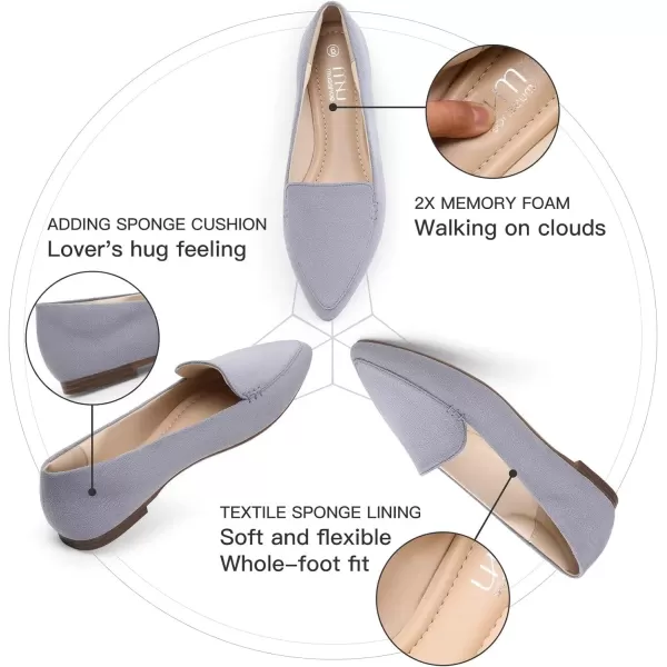 MUSSHOE Loafers for Women Comfortable Pointed Toe Memory Foam Women's Loafers