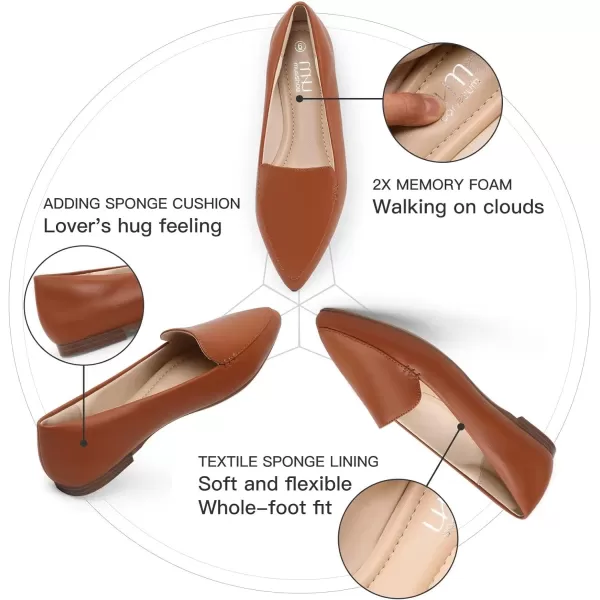 MUSSHOE Loafers for Women Comfortable Pointed Toe Memory Foam Women's Loafers