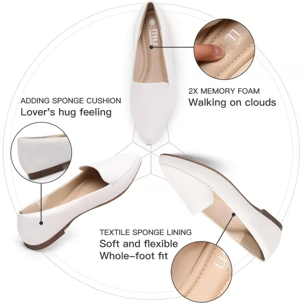 MUSSHOE Loafers for Women Comfortable Pointed Toe Memory Foam Women's Loafers