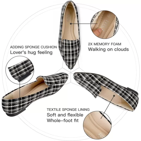 MUSSHOE Loafers for Women Comfortable Pointed Toe Memory Foam Women's Loafers