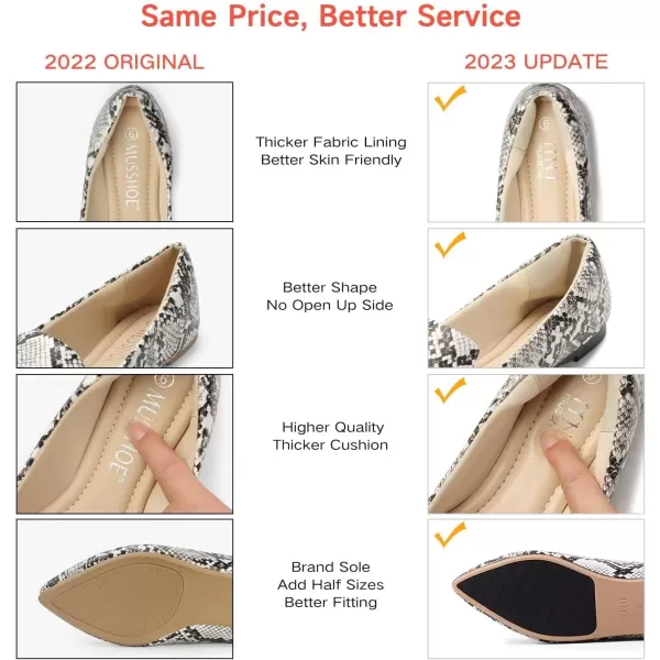 MUSSHOE Loafers for Women Comfortable Pointed Toe Memory Foam Women's Loafers