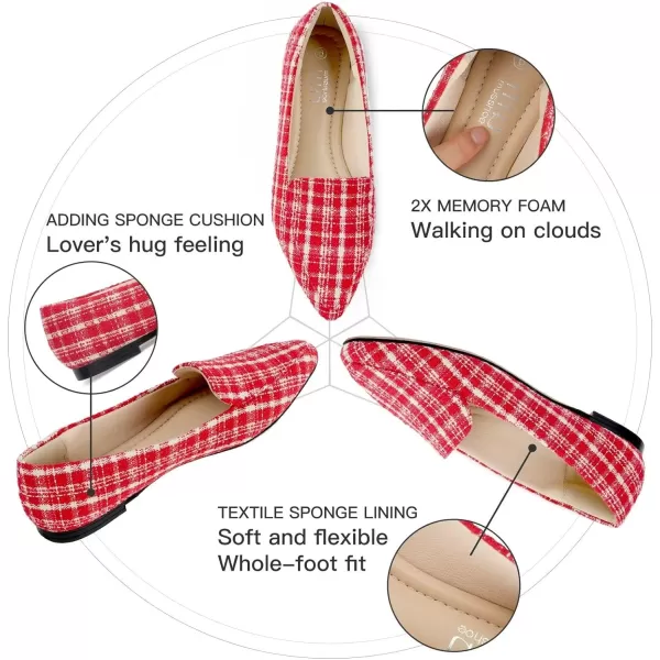 MUSSHOE Loafers for Women Comfortable Pointed Toe Memory Foam Women's Loafers