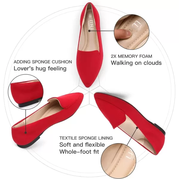 MUSSHOE Loafers for Women Comfortable Pointed Toe Memory Foam Women's Loafers