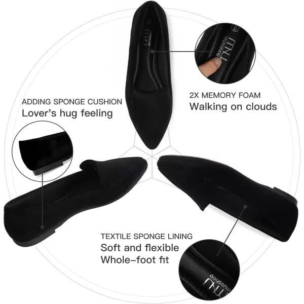 MUSSHOE Loafers for Women Comfortable Pointed Toe Memory Foam Women's Loafers